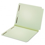 Pendaflex Dual-Tab Pressboard Fastener Folder, 2" Expansion, 2 Fasteners, Letter Size, Light Green Exterior, 25/Box (45715)