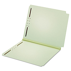 Pendaflex Dual-Tab Pressboard Fastener Folder, 2" Expansion, 2 Fasteners, Letter Size, Light Green Exterior, 25/Box (PFX45715)