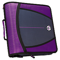 Case it Large Capacity Zipper Binder, 3 Rings, 3" Capacity, 11 x 8.5, Purple (CAED145PP)
