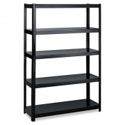 Safco Boltless Steel Shelving, Five-Shelf, 48w x 24d x 72h, Black (5244BL)