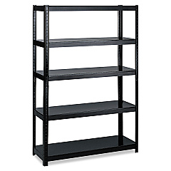 Safco Boltless Steel Shelving, Five-Shelf, 48w x 24d x 72h, Black (SAF5244BL)