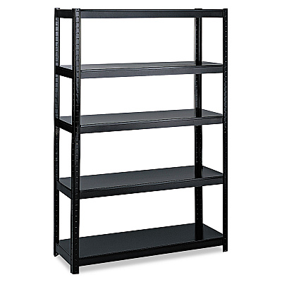 Safco Boltless Steel Shelving, Five-Shelf, 48w x 24d x 72h, Black (SAF5244BL)