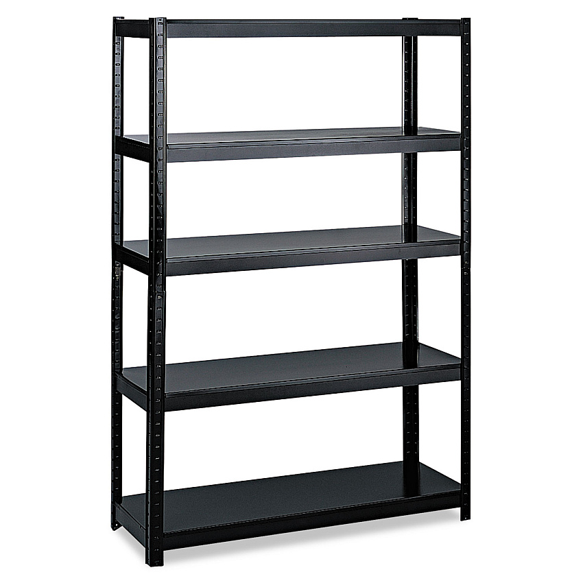 Safco Boltless Steel Shelving, Five-Shelf, 48w x 24d x 72h, Black (SAF5244BL)