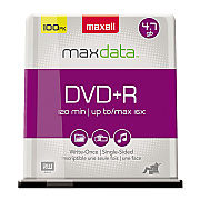 Maxell DVD+R High-Speed Recordable Disc, 4.7 GB, 16x, Spindle, Silver, 100/Pack (MAX639016)