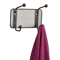 Safco Onyx Mesh Wall Racks, 2-Hook, 8.5w x 3d x 5.5h, Black (SAF6401BL)