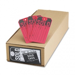 Avery Sold Tags, Paper, 4 3/4 x 2 3/8, Red/Black, 500/Box (15161)