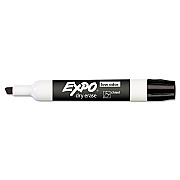 EXPO Low-Odor Dry-Erase Marker, Broad Chisel Tip, Black (SAN80001EA)