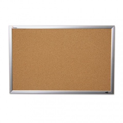 AbilityOne 7195014840010  SKILCRAFT Quartet Cork Board, 48 x 36, Natural Surface, Silver Anodized Aluminum Frame
