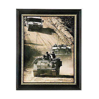 AbilityOne 7105014588210, SKILCRAFT Style G Military-Themed Picture Frame, Army, Black, Wood, 8.5 x 11
