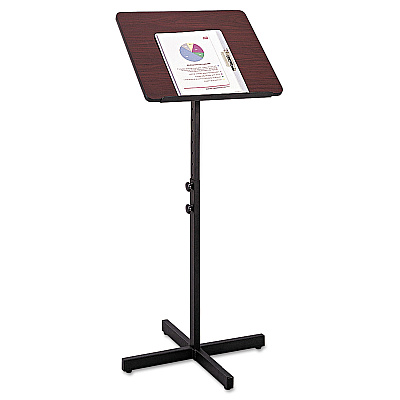 Safco Adjustable Speaker Stand, 21 x 21 x 29.5 to 46, Mahogany/Black (SAF8921MH)