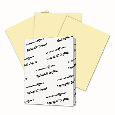 Springhill Digital Vellum Bristol Color Cover, 67 lb Bristol Weight, 8.5 x 11, Canary, 250/Pack (SGH036000)