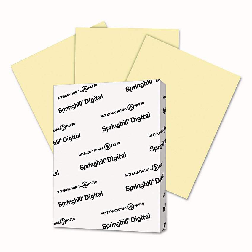 Springhill Digital Vellum Bristol Color Cover, 67 lb Bristol Weight, 8.5 x 11, Canary, 250/Pack (SGH036000)