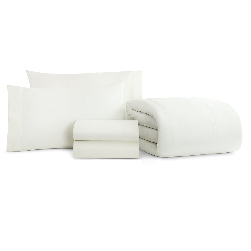 Family Essentials Bed In Bag 5pc - Twin - White, 5 Piece Set (P-BIAB-TW-WH)