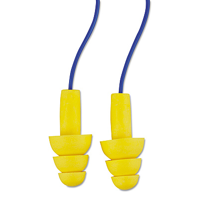 3M E-A-R UltraFit Reusable Earplugs, Corded, 25 dB NRR, Blue/Yellow, 200 Pairs (MMM3404014)