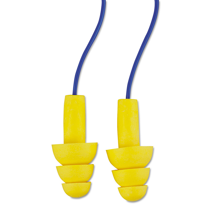 3M E-A-R UltraFit Reusable Earplugs, Corded, 25 dB NRR, Blue/Yellow, 200 Pairs (MMM3404014)