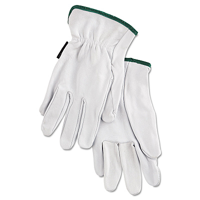 MCR Safety Grain Goatskin Driver Gloves, White, Medium, 12 Pairs (MPG3601M)