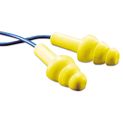 3M E-A-R UltraFit Metal-Detectable Reusable Earplugs, Corded, 25dB NRR, Blue/Yellow, 100 Pairs (MMM3404007)