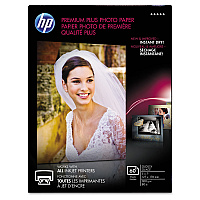 HP Premium Plus Photo Paper, 11.5 mil, 5 x 7, Glossy White, 60/Pack (HEWCR669A)