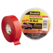 3M Scotch 35 Vinyl Electrical Color Coding Tape, 3" Core, 0.75" x 66 ft, Red (10810)