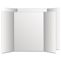 Eco Brites Two Cool Tri-Fold Poster Board, 28 x 40, White/White, 12/Carton (GEO27136)