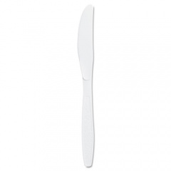 Solo Guildware Extra Heavyweight Plastic Cutlery, Knives, White, 100/Box (GBX6KW0007BX)