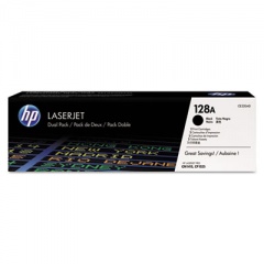 HP 128A, (CE320A-D) 2-Pack Black Original LaserJet Toner Cartridges