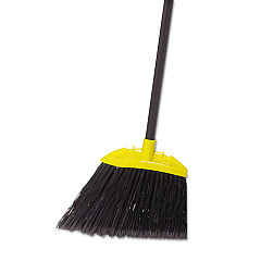 Rubbermaid Commercial Jumbo Smooth Sweep Angled Broom, 57" Handle, Black/Yellow, 6/Carton (FG638906BLA)