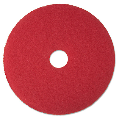 3M Low-Speed Buffer Floor Pads 5100, 13" Diameter, Red, 5/Carton (MMM08388)