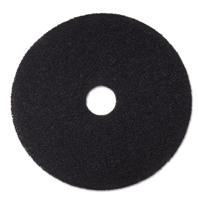 3M Low-Speed Stripper Floor Pad 7200, 15" Diameter, Black, 5/carton (MMM08377)