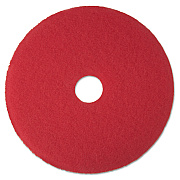 3M Low-Speed Buffer Floor Pads 5100, 19" Diameter, Red, 5/Carton (MMM08394)
