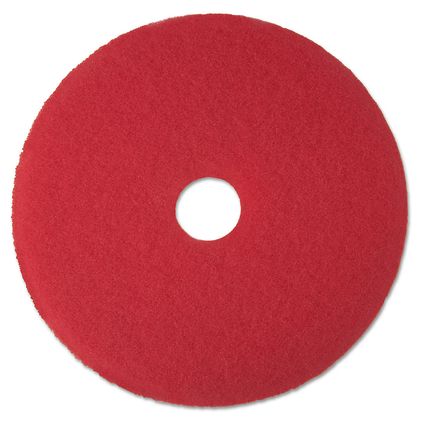 3M Low-Speed Buffer Floor Pads 5100, 19" Diameter, Red, 5/Carton (MMM08394)