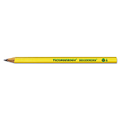 Dixon Ticonderoga Beginners Woodcase Pencil with Microban, HB (#2), Black Lead, Yellow Barrel, Dozen (130800002)