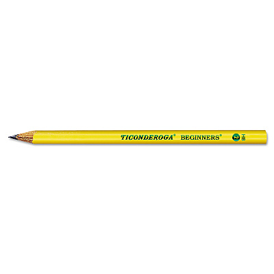 Dixon Ticonderoga Beginners Woodcase Pencil with Microban, HB (#2), Black Lead, Yellow Barrel, Dozen (130800002)