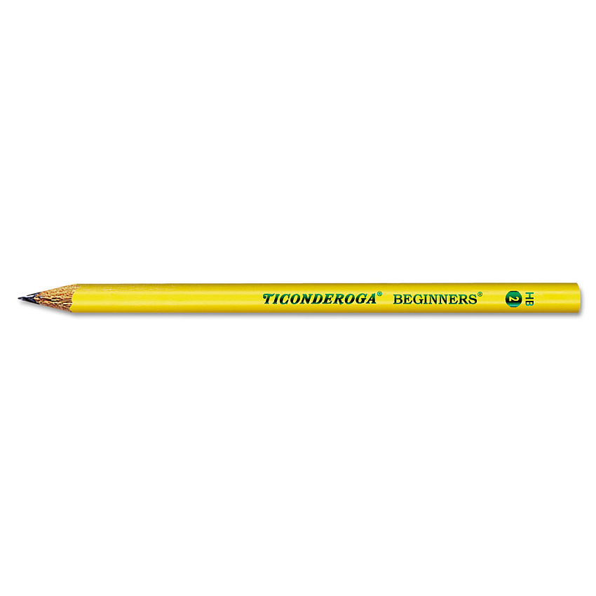 Dixon Ticonderoga Beginners Woodcase Pencil with Microban, HB (#2), Black Lead, Yellow Barrel, Dozen (130800002)