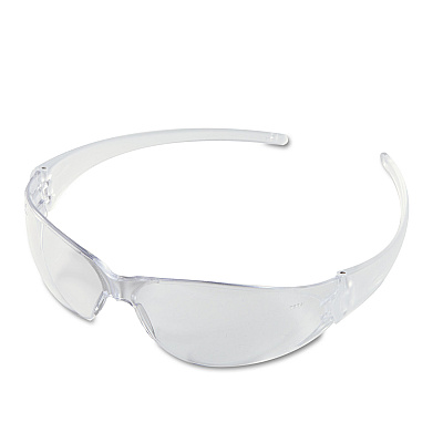 MCR Safety Checkmate Wraparound Safety Glasses, CLR Polycarbonate Frame, Coated Clear Lens (CRWCK110)