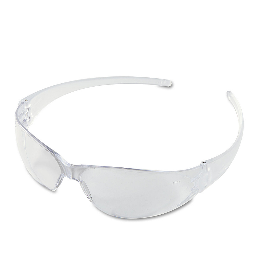 MCR Safety Checkmate Wraparound Safety Glasses, CLR Polycarbonate Frame, Coated Clear Lens (CRWCK110)