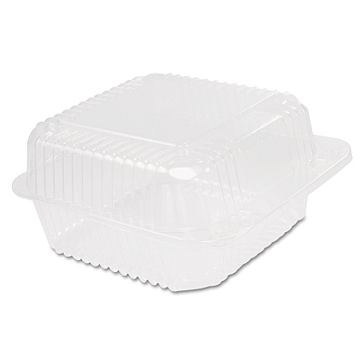 Dart StayLock Clear Hinged Lid Containers, 6.5 x 6.1 x 3, Clear, Plastic, 125/Pack, 4 Packs/Carton (DCCC25UT1)