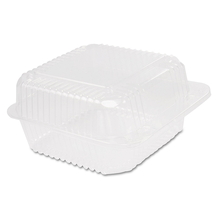 Dart StayLock Clear Hinged Lid Containers, 6.5 x 6.1 x 3, Clear, Plastic, 125/Pack, 4 Packs/Carton (DCCC25UT1)