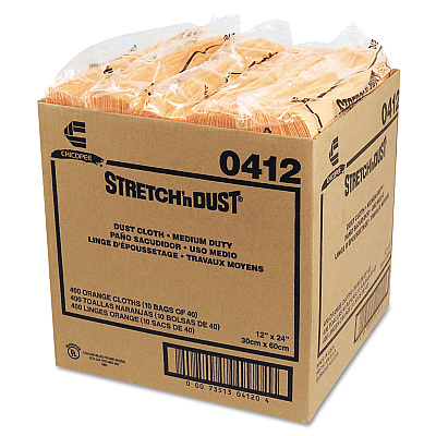 Chix Stretch 'n Dust Cloths, 11 5/8 x 24, Yellow, 40 Cloths/Pack, 10 Packs/Carton (CHI0412)