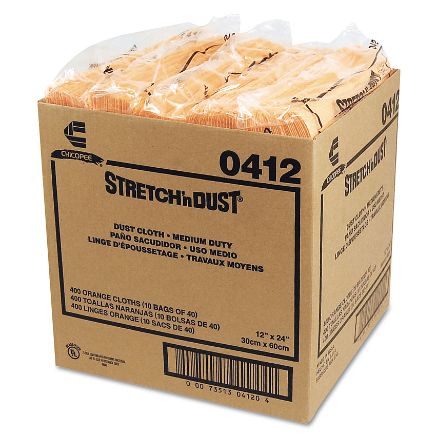 Chix Stretch 'n Dust Cloths, 11 5/8 x 24, Yellow, 40 Cloths/Pack, 10 Packs/Carton (CHI0412)