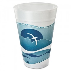 Dart Horizon Foam Cup, Hot/cold, 32 Oz., Printed, Aqua/white, 25/bag, 20 Bags/carton (32TJ32H)