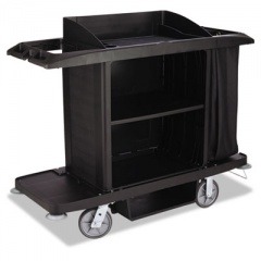 Rubbermaid Commercial Housekeeping Cart, 22w X 60d X 50h, Black (FG618900BLA)