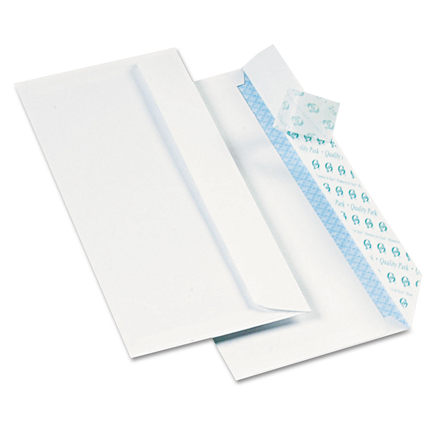 Quality Park Redi-Strip Security Tinted Envelope, #10, Commercial Flap, Redi-Strip Heat-Resistant Closure, 4.13 x 9.5, White, 1,000/Box (QUA69122B)
