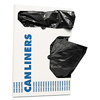 Linear Low Density Can Liners with AccuFit Sizing, 16 gal, 1 mil, 24" x 32", Black, Flat Pack, 250/Carton (HERH4832TKX01)