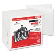 Brawny Professional Medium Duty Premium DRC 1/4 Fold Wipers, 1-Ply, 13 x 12.5, Unscented, White, 65/Pack (20023)