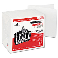 Brawny Professional Medium Duty Premium DRC 1/4 Fold Wipers, 1-Ply, 13 x 12.5, Unscented, White, 65/Pack (GPC20023)