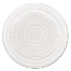 Eco-Products World Art PLA-Laminated Soup Container Lids for 12 oz, 16 oz, 32 oz, White, Plastic, 50/Pack, 10 Packs/Carton (EPECOLIDSPL)
