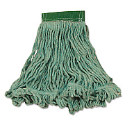 Rubbermaid Commercial Super Stitch Blend Mop Heads, Cotton/synthetic, Green, Medium, 6/carton (RCPD212GRE)