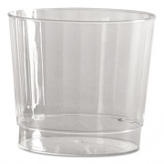 WNA Classic Crystal Plastic Tumblers, 9 oz, Clear, Fluted, Rocks Squat, 20/Pack, 12 Packs/Carton (CCR9240)