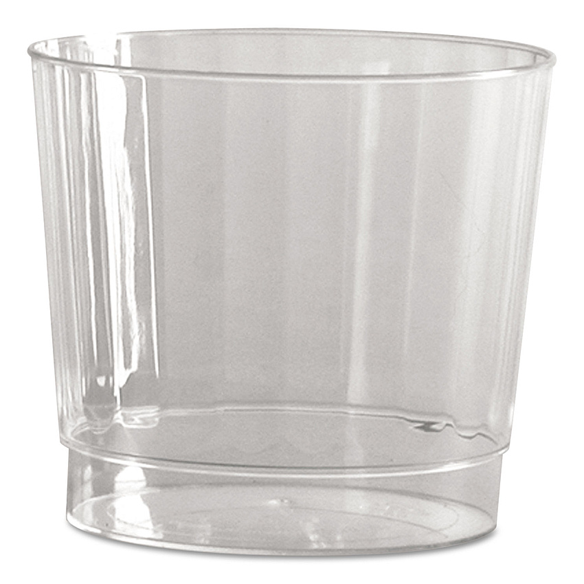 WNA Classic Crystal Plastic Tumblers, 9 oz, Clear, Fluted, Rocks Squat, 20/Pack, 12 Packs/Carton (WNACCR9240)